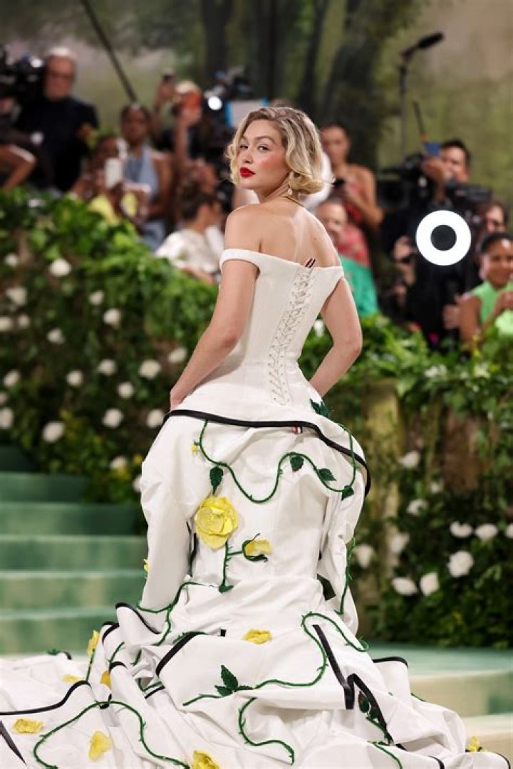 Gigi Hadid wore an epic Thom Browne gown with 3D roses to the Met Gala