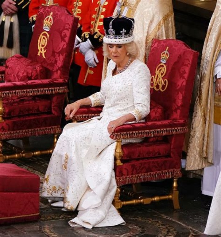 Queen Camilla seemed especially smug as she was crowned alongside her husband